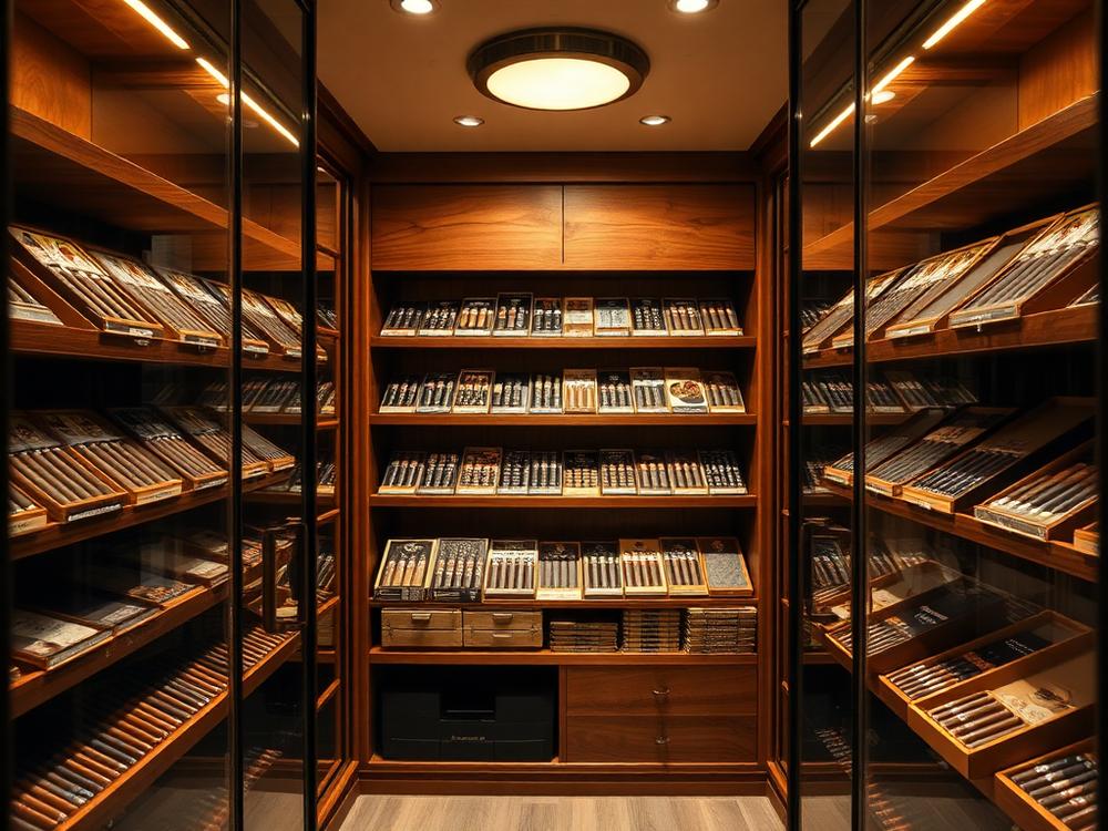 The walk-in humidor at The Oak Lounge
