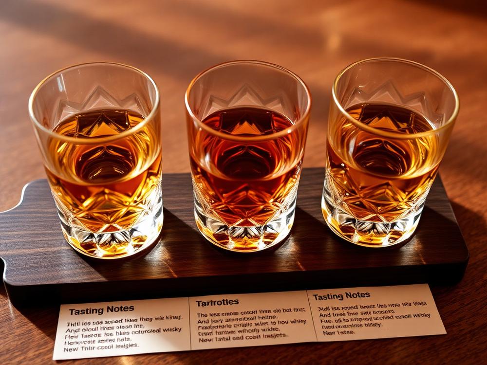 A flight of three whiskies